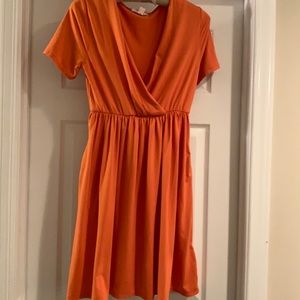 Orange cotton dress